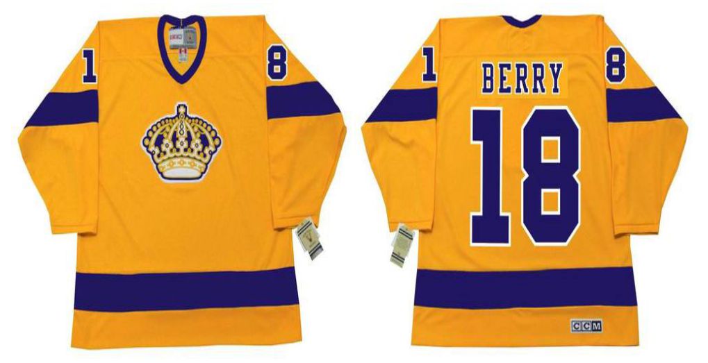 2019 Men Los Angeles Kings #18 Berry Yellow CCM NHL jerseys